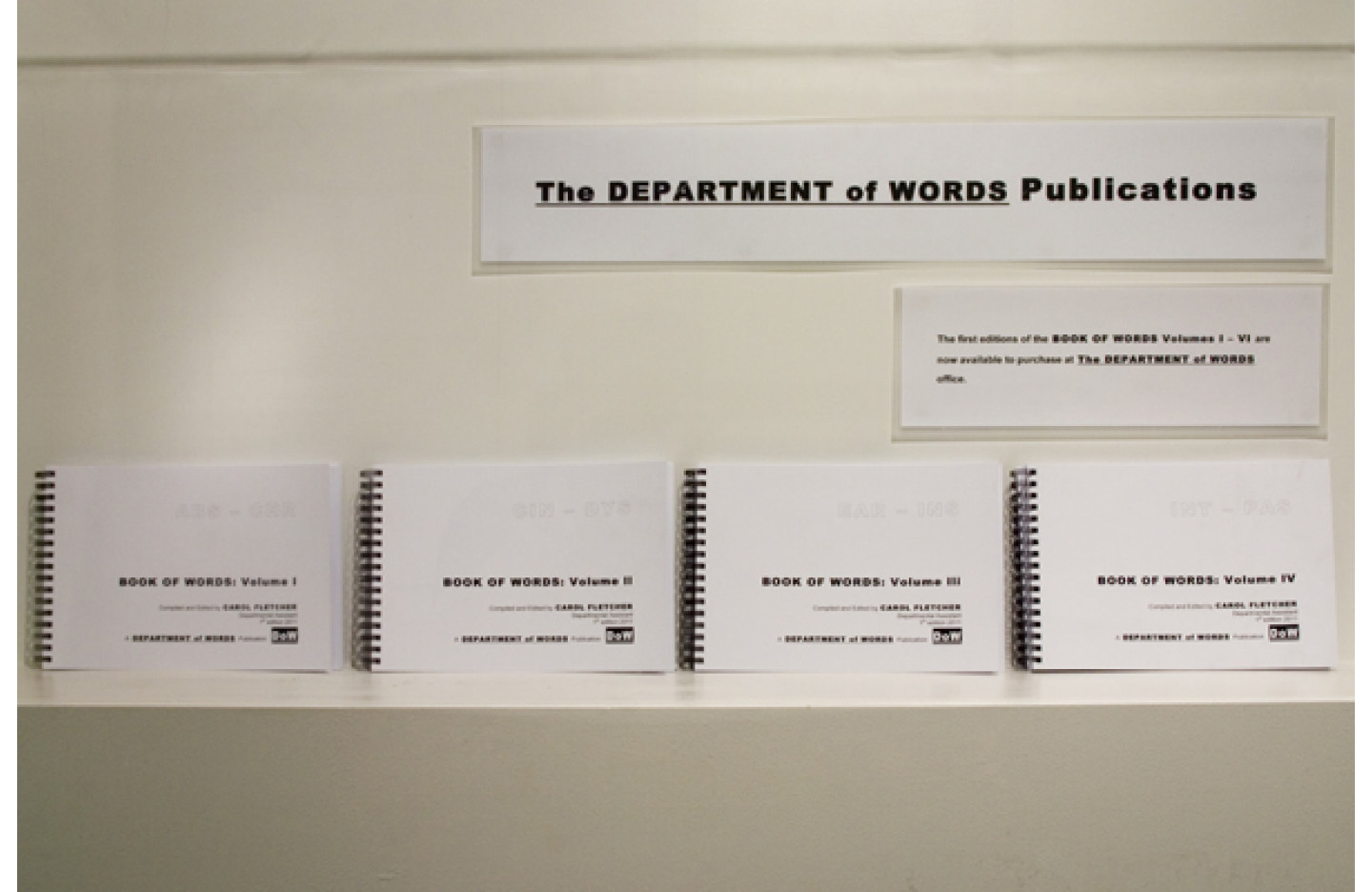 The Department of Words, Ramp Gallery (2011)